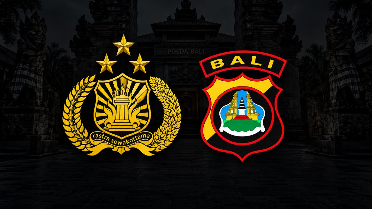 Lambang Polri dan Polda Bali